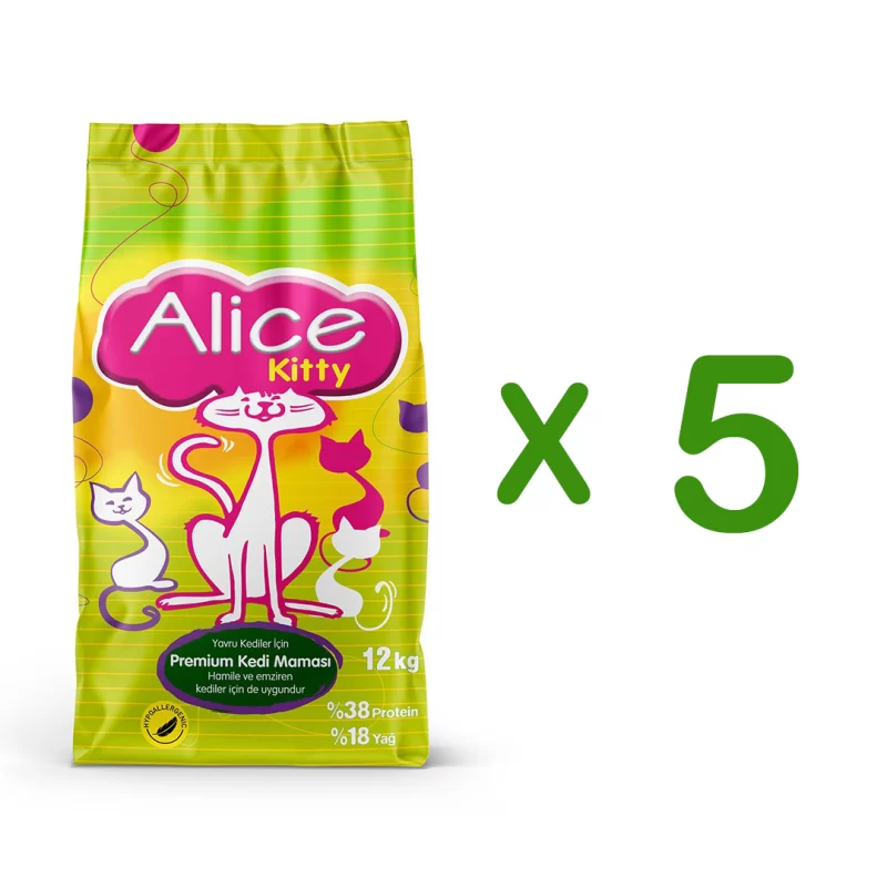 Alice Kitty Kuru Kedi Maması 5x12 kg - 5 Adet