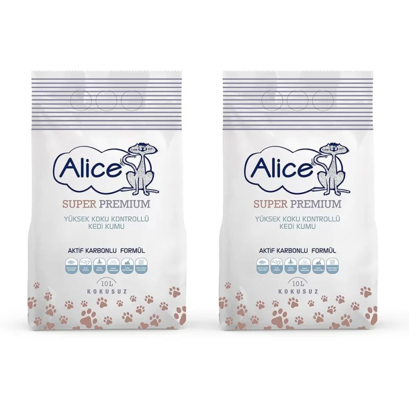 Alice Aktif Karbonlu Super Premium Topaklaşan Kedi Kumu