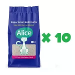 Alice Süper Emici Kalın Taneli Kedi Kumu 10 LT x 10 Adet