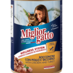 MigliorGatto Tavuk Hindi Chunks Kedi Konserve 405gr 24 ADET