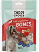 Dog Choice Tavşan Sargı Kalsiyum Kemiği Köpek Ödülü 80Gr X 8 Paket
