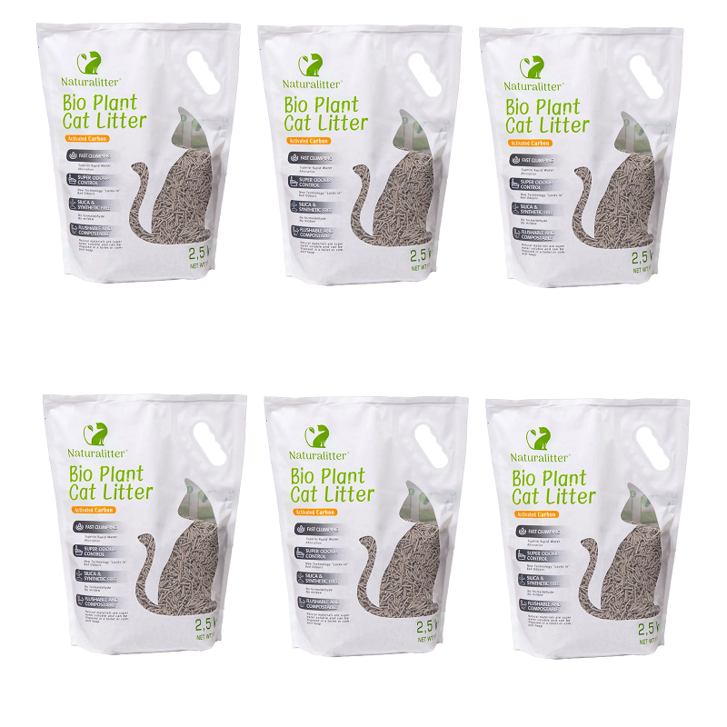 6lıtofuaktif Naturalitter Bio Plant Cat Litter Tofu Aktif Karbonlu Pelet Kedi Kumu 6 x 2,5 Kg - Görsel 1