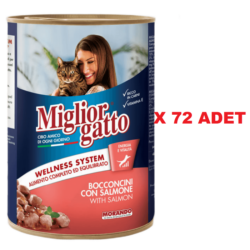 MigliorGatto Somonlu Chunks Kedi Konserve 405gr 72 ADET (GEL-AL ÜRÜNÜDÜR, KARGOLANMAZ!)