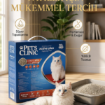 Pet's Clinic Aktif Karbonlu Tozsuz Kutulu Bentonit Kedi Kumu 10 Lt