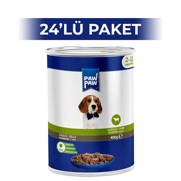 pwpw972259722_24 Paw Paw Jöleli Kuzu Etli Yavru Köpek Konservesi 400Gr 24'lü - Görsel 1
