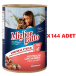 MigliorGatto Somonlu Chunks Kedi Konserve 405gr 144 ADET (GEL-AL ÜRÜNÜDÜR, KARGOLANMAZ!)