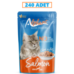 Alphapet Jöleli Parça Somonlu Pouch Yetişkin Kedi Maması 85 Gr x 240'lı (GEL-AL ÜRÜNÜDÜR, KARGOLANMAZ!)